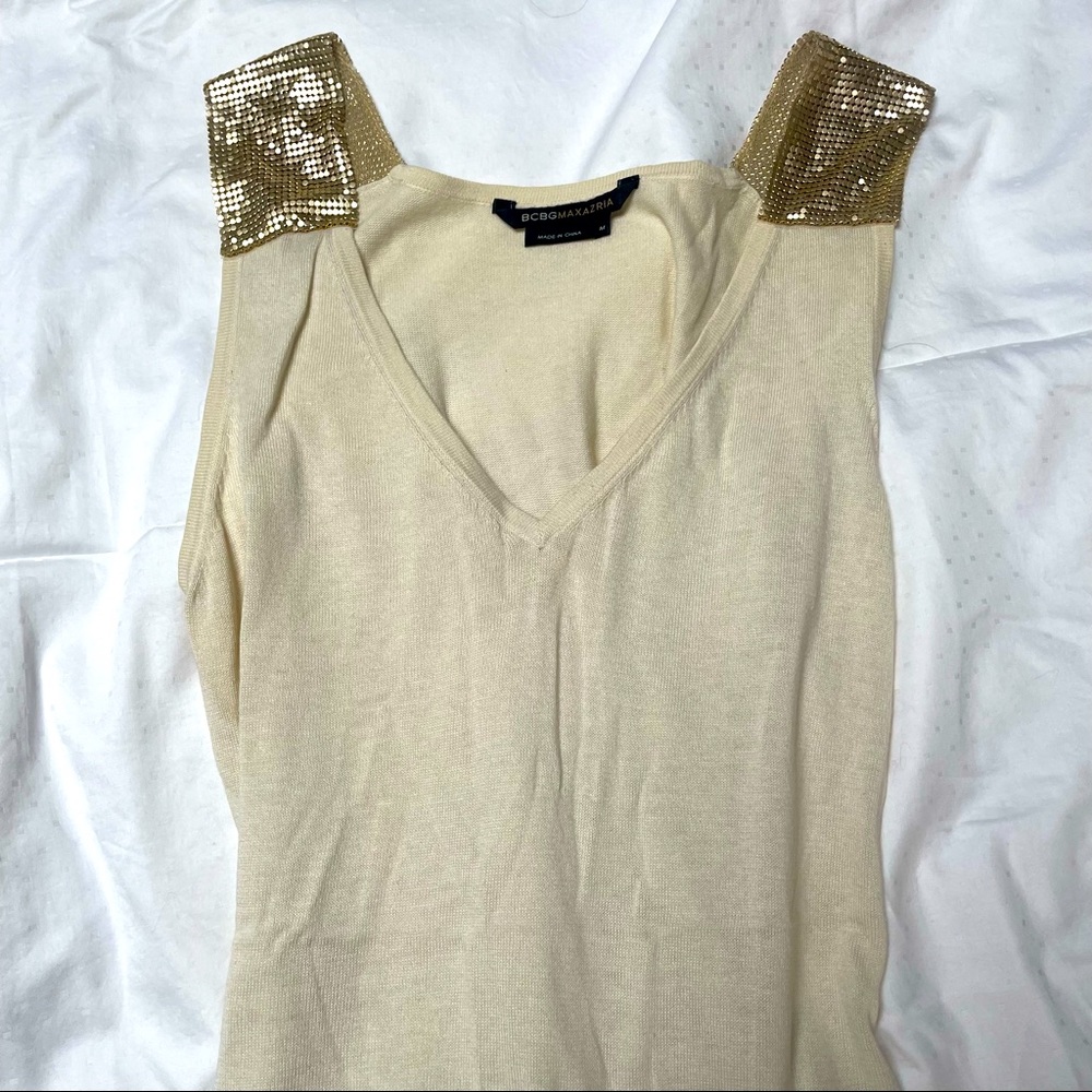 BCBG cream & gold tank